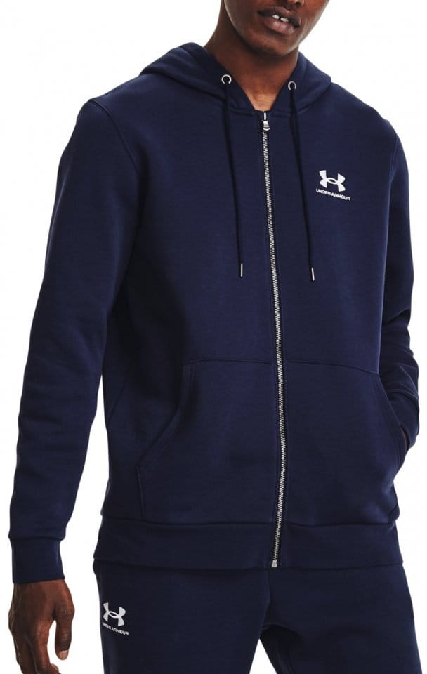Sweatshirt med huva Under Armour UA Essential Fleece FZ Hood-NVY