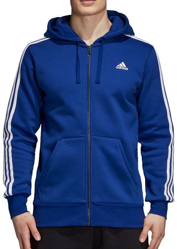 Sweatshirt med huva adidas Sportswear Essentials 3-Stripes FZ Brushed Bluza